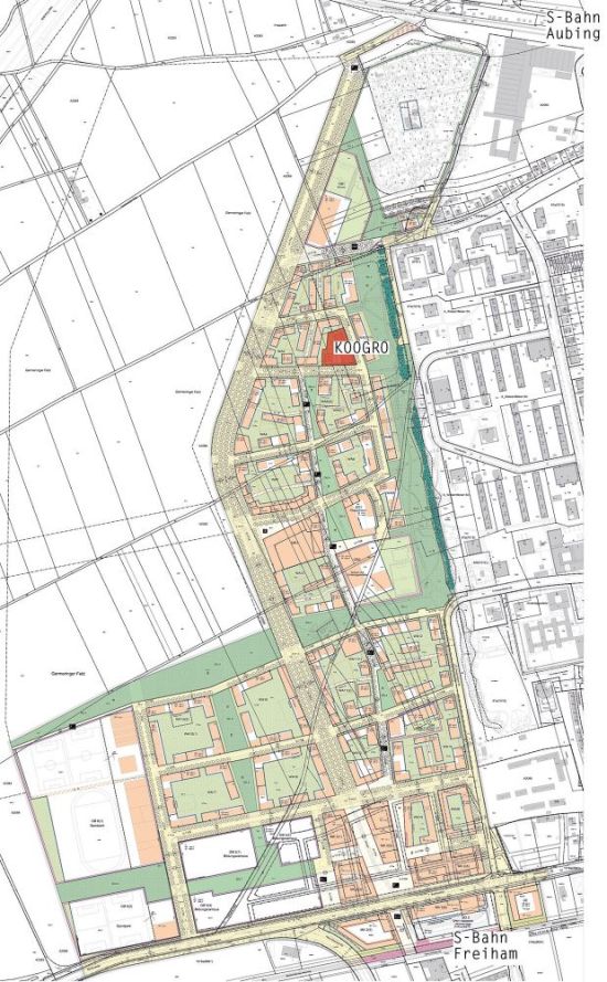 Das Baufeld WA2-Ost liegt im Norden von Freiham.