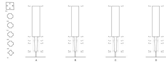 Angela Deuber Architect, das grosse Hypostyl von Karnak, Ansichten und horizontale Schnitte, 2017