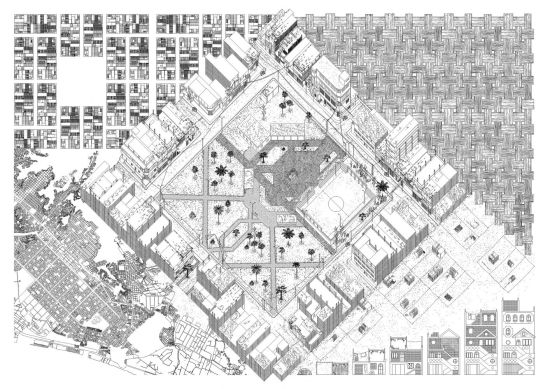 Informal settlement (drawing: Sara Lazarevic)