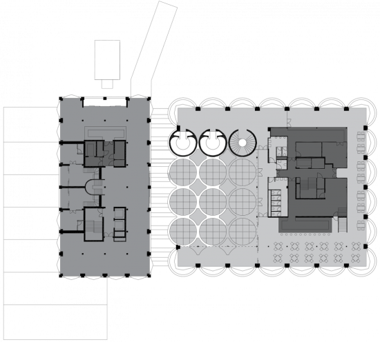 Grundriss 6. Obergeschoss mit Skulpturengarten