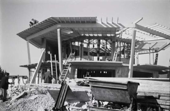 Max Frisch, Freibad Letzigraben, Zürich, Foto der Baustelle (© Max Frisch-Archiv)