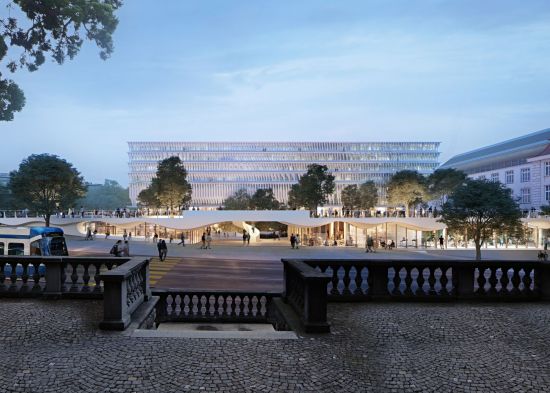 Herzog & de Meuron, Forum UZH, Blick auf von der Rämistrasse, Visualisierung