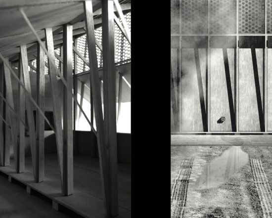 Frédéric Bouvier, Slow Burn, Zisterne und Schutzhütte für Collobrières, Modellfoto und Ansicht