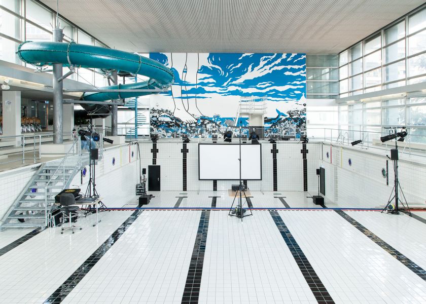 Ehemals Schwimmbecken, heute Veranstaltungsraum (Foto © Salvino Caruso)