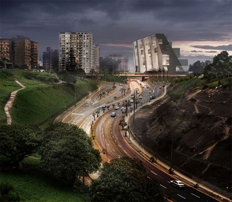 Grafton Architects, Universitätscampus UTEC, Lima, Visualisierung, Entwurf 2011