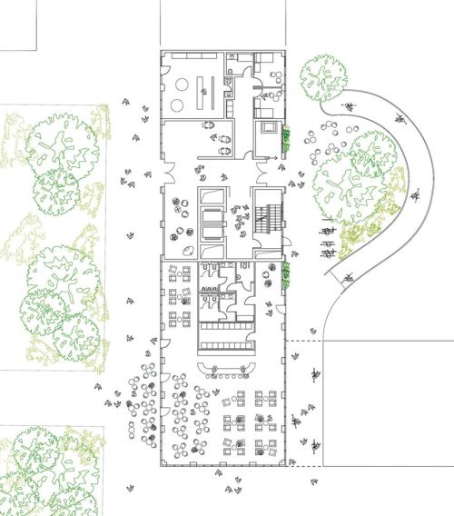 ingenhoven architects, Grundriss Erdgeschoss