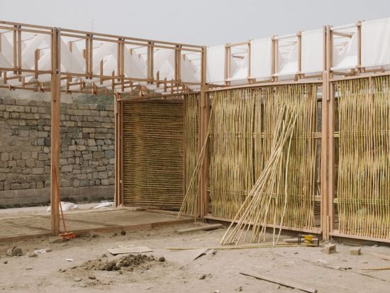 With bamboo canes filled timber frames (photo: Philip Shelley)