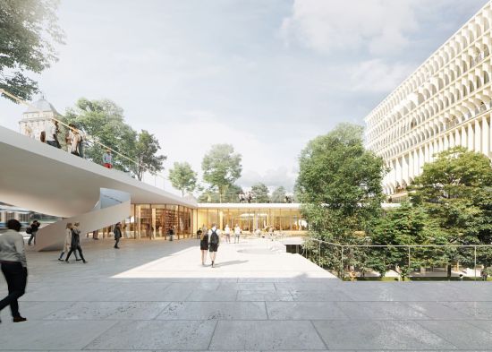 Herzog & de Meuron, Forum UZH, Blick auf die Rämiterrasse, Visualisierung