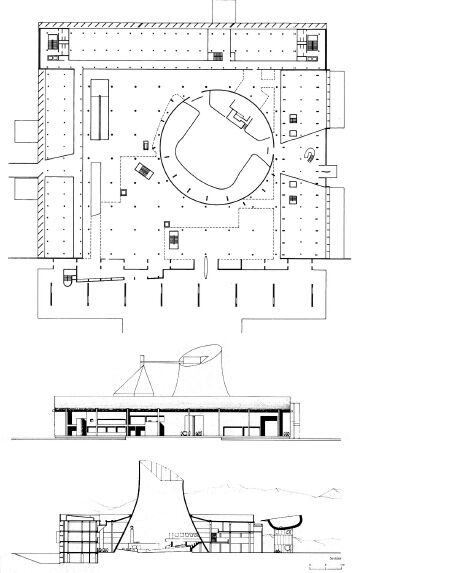 LeCorbusier, Parlament Chandigarh (Zeichnung: California State University)
