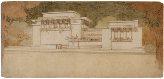 Unity Temple, Oak Park, Illinois, 1908, 30,5 cm × 63,8 cm